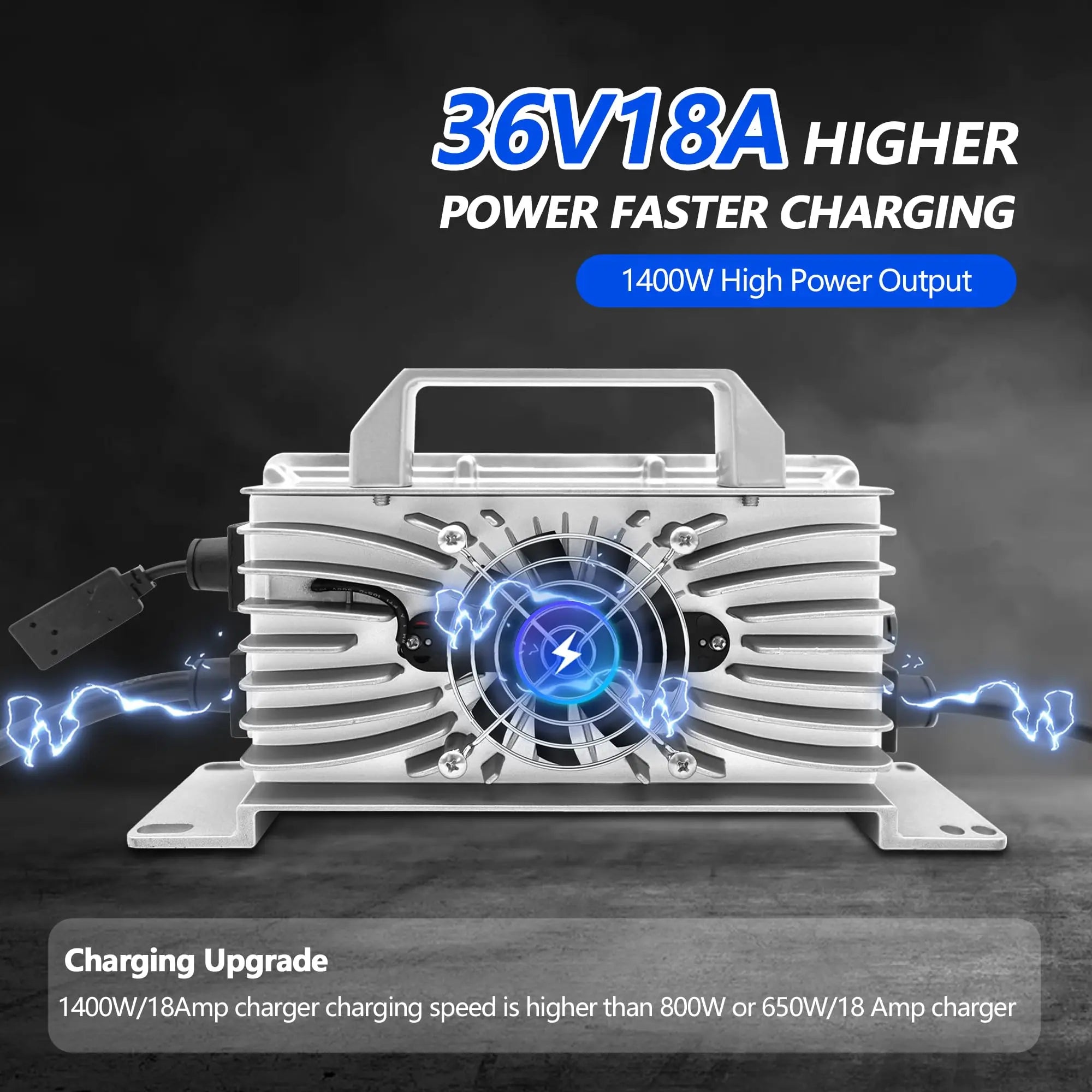 36V 18A Golf Cart Battery Charger for EZGO RXV TXT Club Car, Charger for Lead Acid Battery, IP67 Waterproof