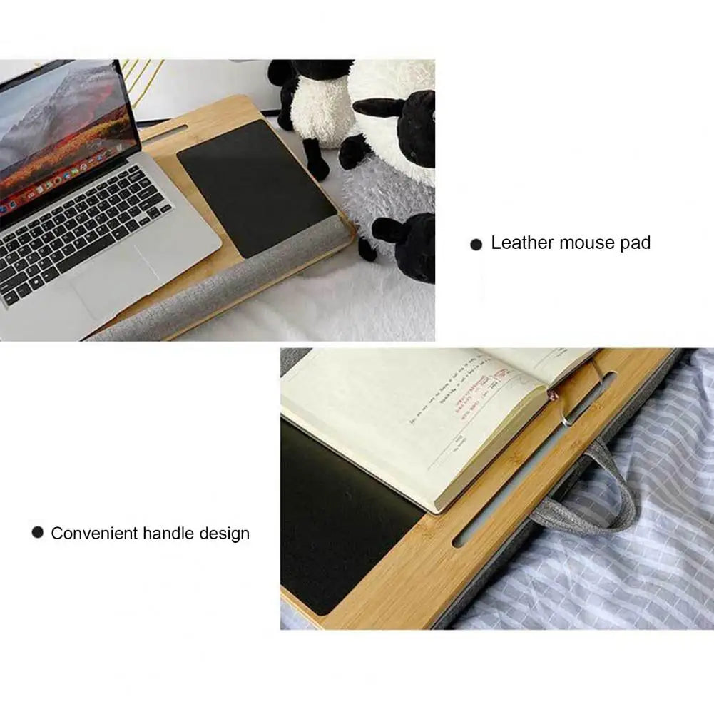 Furniture Office Desks Compact Laptop Desk Laptop Stand with Wrist Cushion Handle Tablet Slot Multi-functional Lap Desk