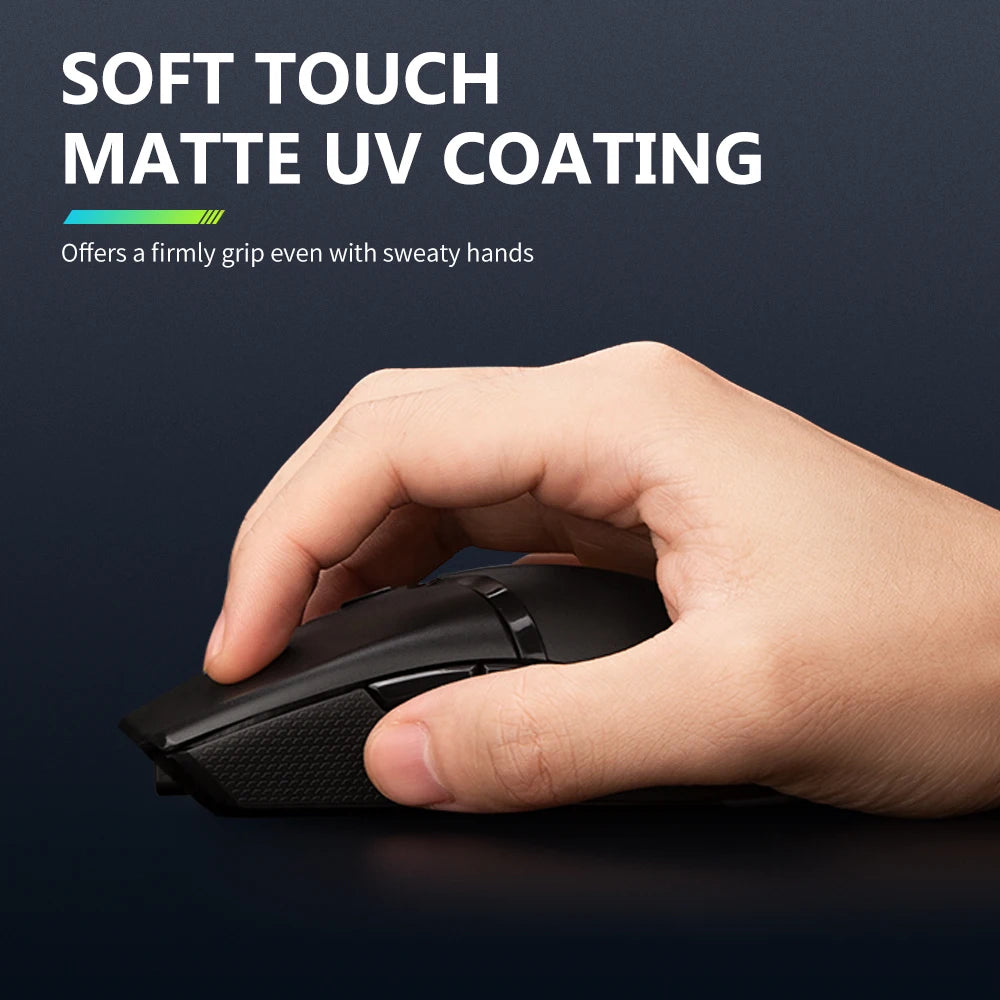 Delux M800PRO Gaming Mouse Wireless Tri-Mode Connection PAW3395 26000DPI 6 Programmable Buttons Macro Colorful Mice for PC Gamer