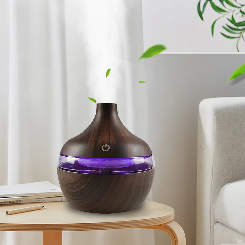 Portable USB Humidifier with 7-Color LED Lighting Aromatherapy Diffuser 300ml Rechargeable Tank for bedroom official