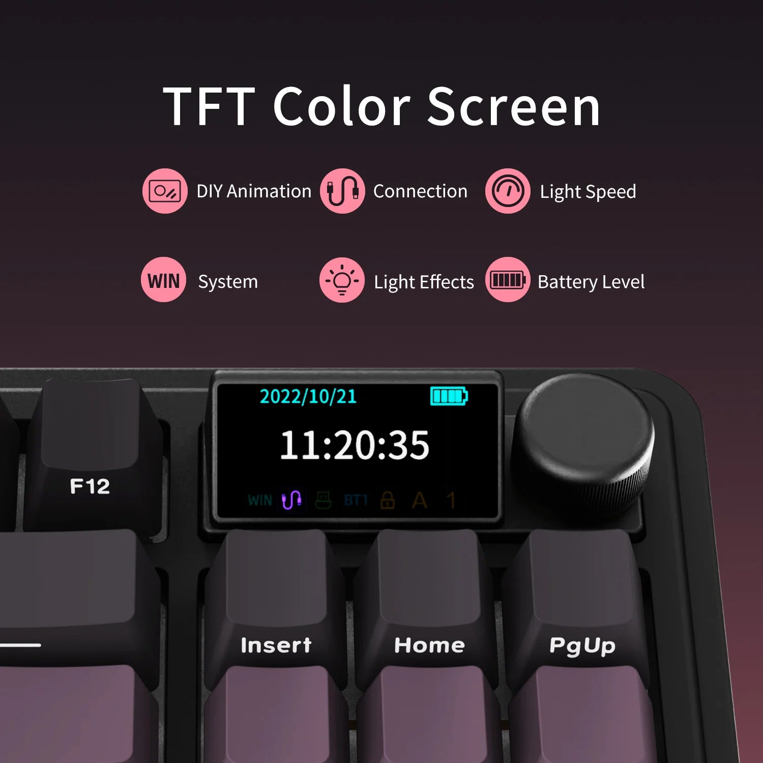 AJAZZ AK870 PLUS wireless Bluetooth mechanical keyboard three-mode hot-swappable screen gaming game boy