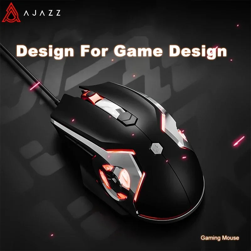 AJAZZ AJ120 Gaming Mouse Wired USB 6 Buttons 8000DPI Optical Mute E-sports Game Mouse Laptop computer office PC Accessories gift