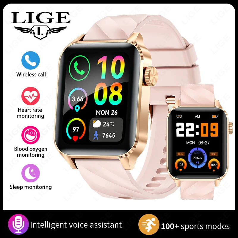 LIGE New Bluetooth Call Smart Watches Women Wrist Watch Fitness Watch Waterproof Smartwatch For Xiaomi Huawei Android iOS iPhone