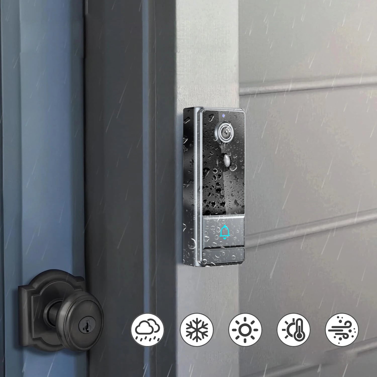 Wireless WiFi video doorbell, Night vision, Photo and video, 2 way audio, Live notification live video, Wireless security camera