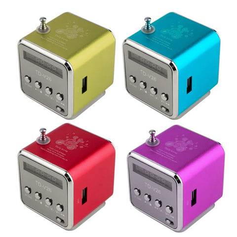 TD-V26 Mini Bluetooth Speaker with FM Radio MP3 Player LED Display and TF Card Support in Portable Design
