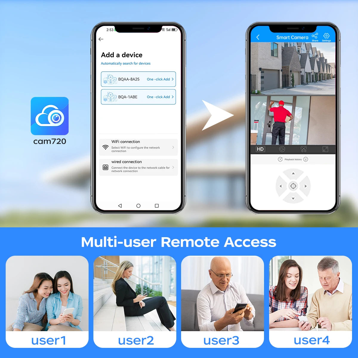 Jooan Outdoor Mini WiFi IP Camera Smart Home Security Camera 1080P HD Color Night Baby Monitor Two Way Audio Video Surveillance