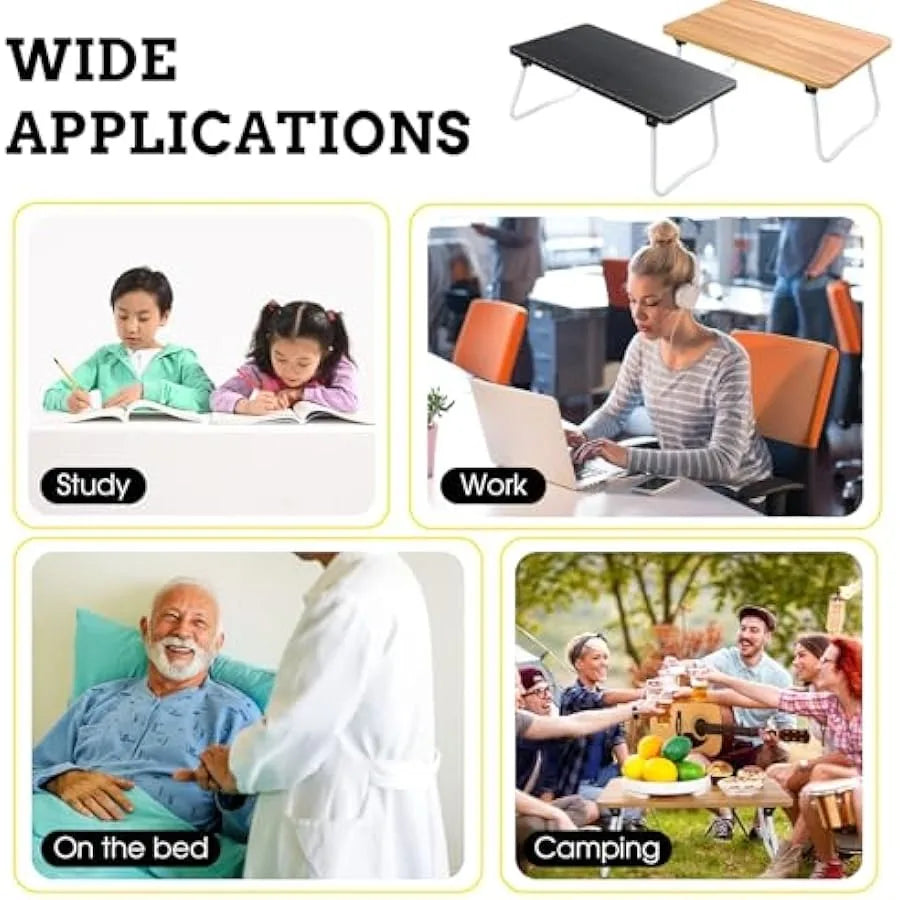 4 Pcs Foldable Lap Table Folding Laptop Bed Desk 4 Color Portable Study Table Laptop Stand for Bed Lightweight Laptop Tray Mini