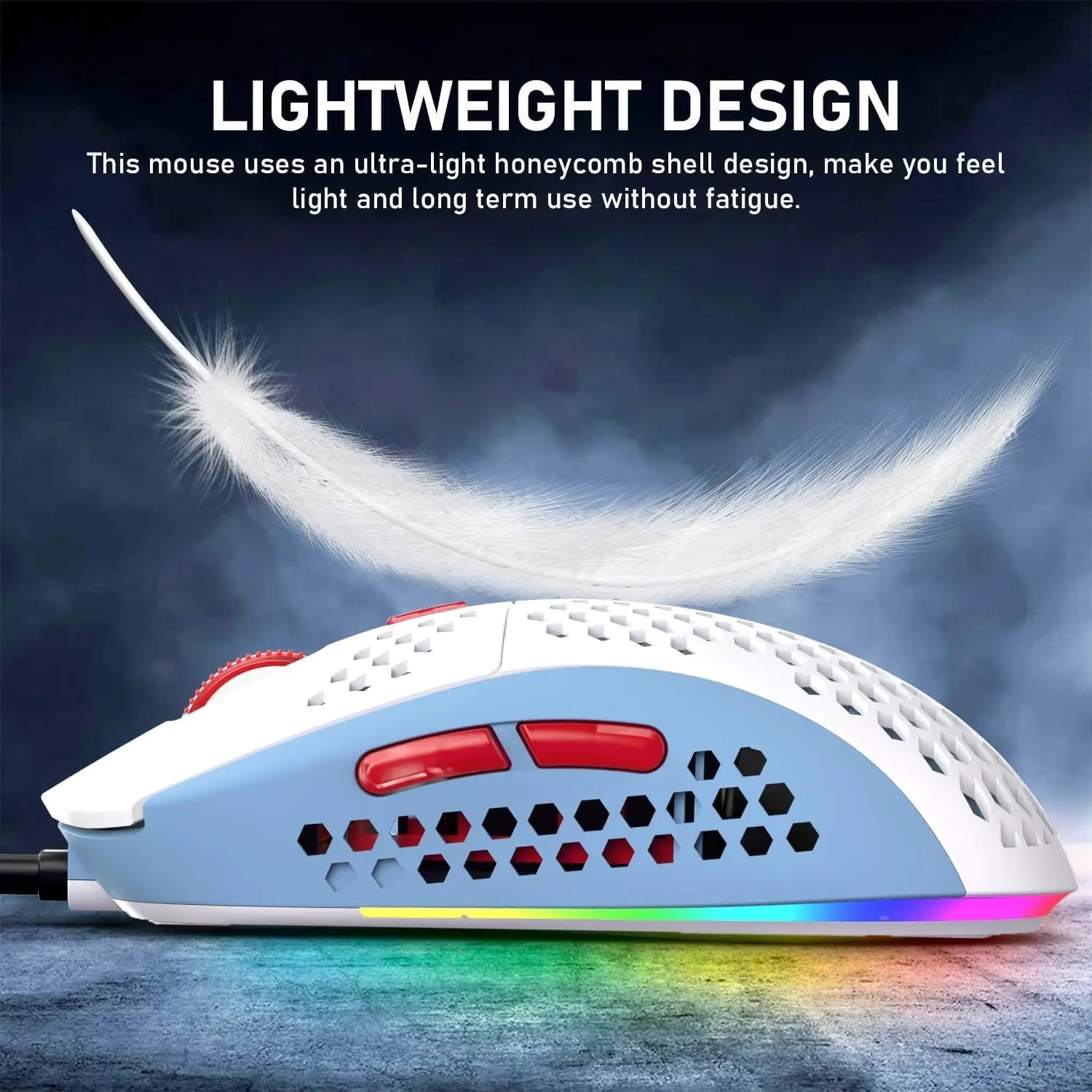 65% Wired Gaming Mechanical Keyboard and Mouse Combo,Mini 68 Keys,RGB Backlight, Lightweight RGB Honeycomb Optical Mouse