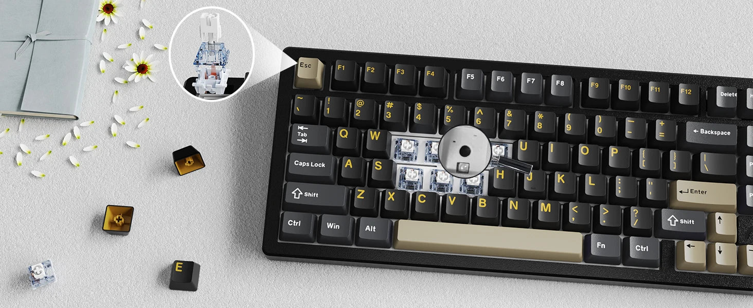 ATTACK SHARK X75 Full Aluminum Keyboard 75% VIA Wireless Gasket Mechanical Keyboard