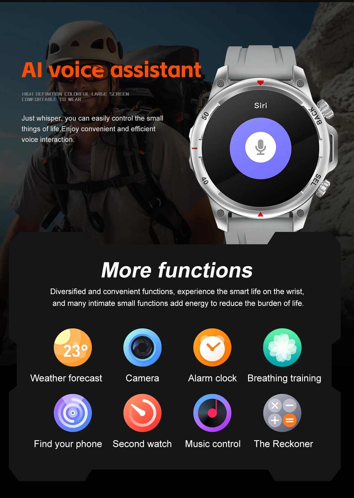 New DK68NFC Smart Watch Voice Assistant Bluetooth Call Heart Rate Monitoring GPS Sports Fitness Wireless Charging Smart Watches