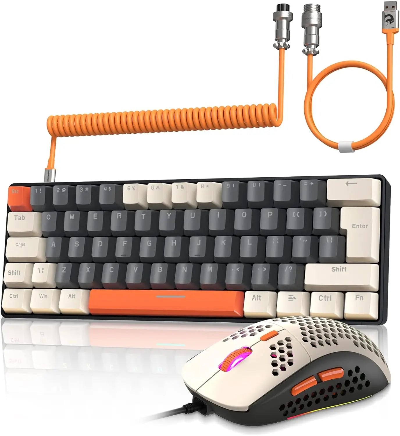 MAMBASNAKE x ZIYOU LANG T60PRO 60% Mechanical Keyboard and Mouse Combo+Coiled USB C Cable