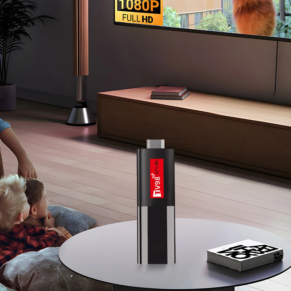 TV98 Smart TV Stick Android 14 H618 2.4G 5G Dual WiFi BT5.0 Video Set Top TV Box H618 Quad Core Media Player Voice Remote TV Box
