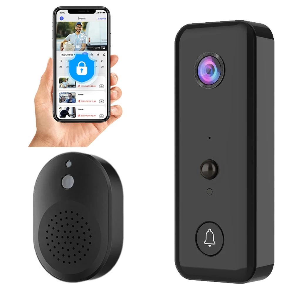 Video Doorbell Camera 2-Way Audio Doorbell with Camera PIR Motion Detection for Home Office
