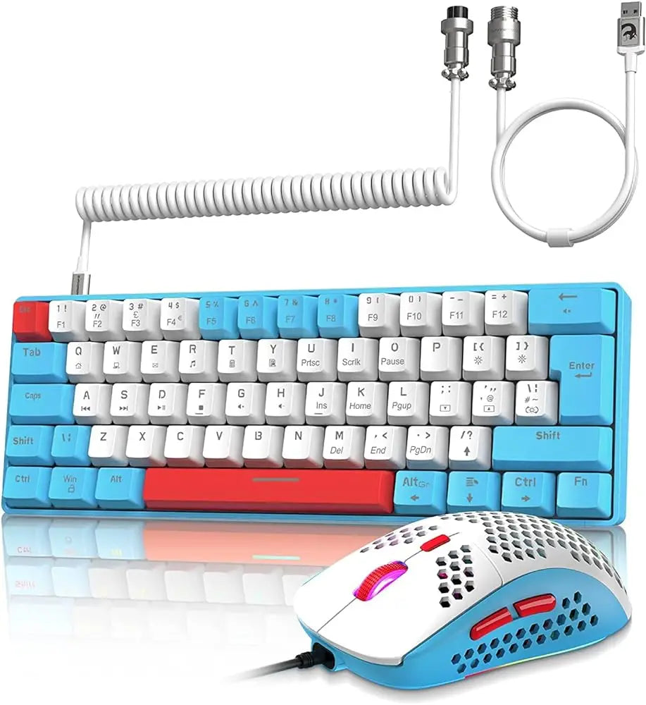 MAMBASNAKE x ZIYOU LANG T60PRO 60% Mechanical Keyboard and Mouse Combo+Coiled USB C Cable
