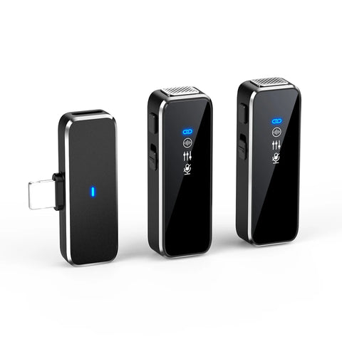 1 To 2 Lavalier Microphone Noise Reduction Wireless Lavalier Microphone with Charging Box Transmitter Receiver Set 2.4g Kits