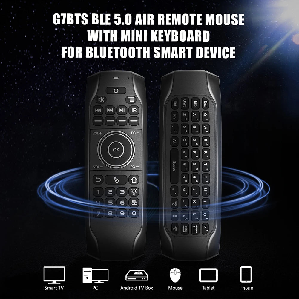 3.7-4.2V Wireless Keyboard Remote Control Bluetooth-compatible IR Backlight Remote Control Micro USB Charging for Android TV Box
