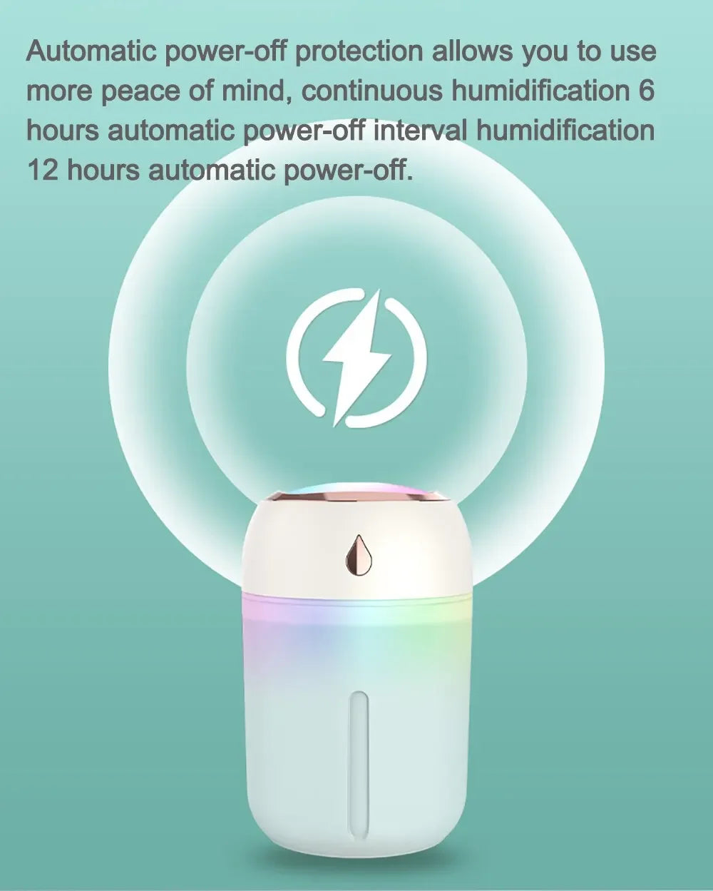 Mini USB Portable Air Humidifier, Aroma Diffuser, LED Cool Light, Mist for Room, Home, Car, Plant Purifier, 330ml ﻿