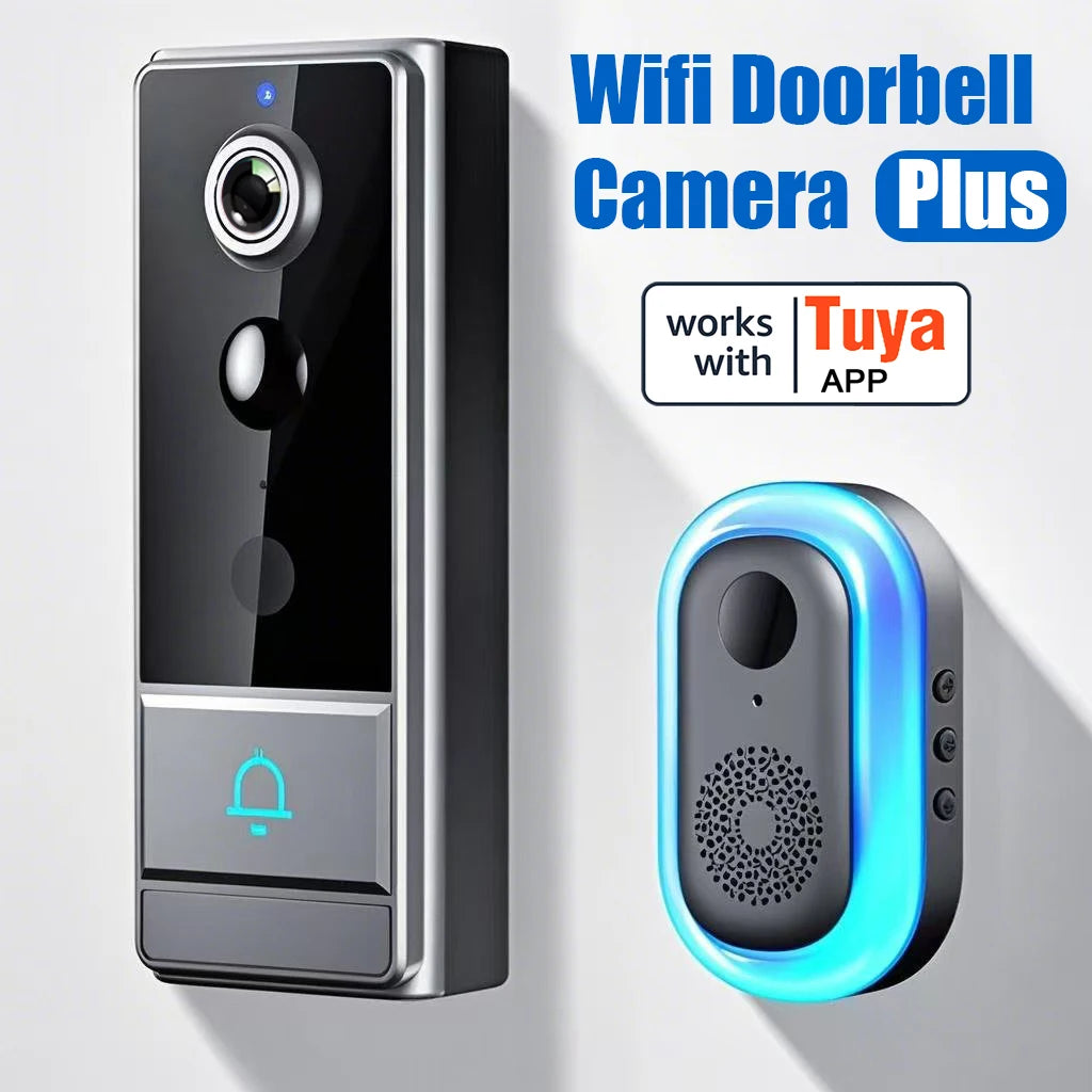 Wireless WiFi video doorbell, Night vision, Photo and video, 2 way audio, Live notification live video, Wireless security camera