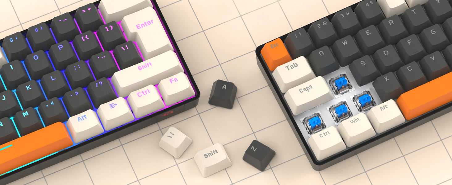 MAMBASNAKE x ZIYOU LANG T60PRO 60% Mechanical Keyboard and Mouse Combo+Coiled USB C Cable