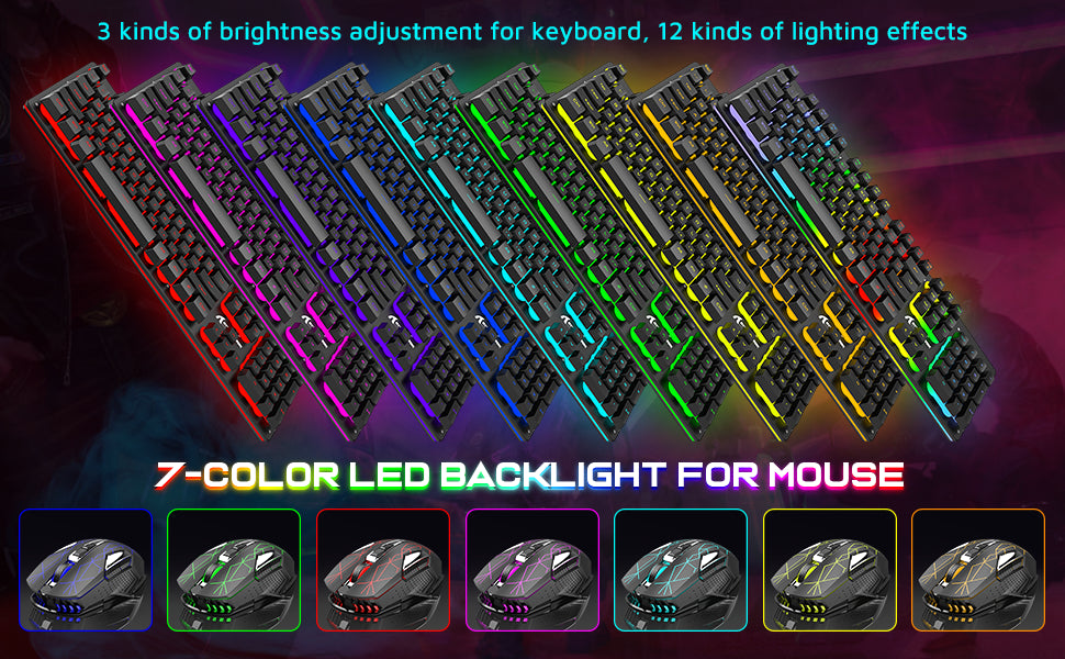 ATTACK SHARK T3 RGB Wireless Gaming Keyboard Mouse Combo,Rechargeable Mechanical