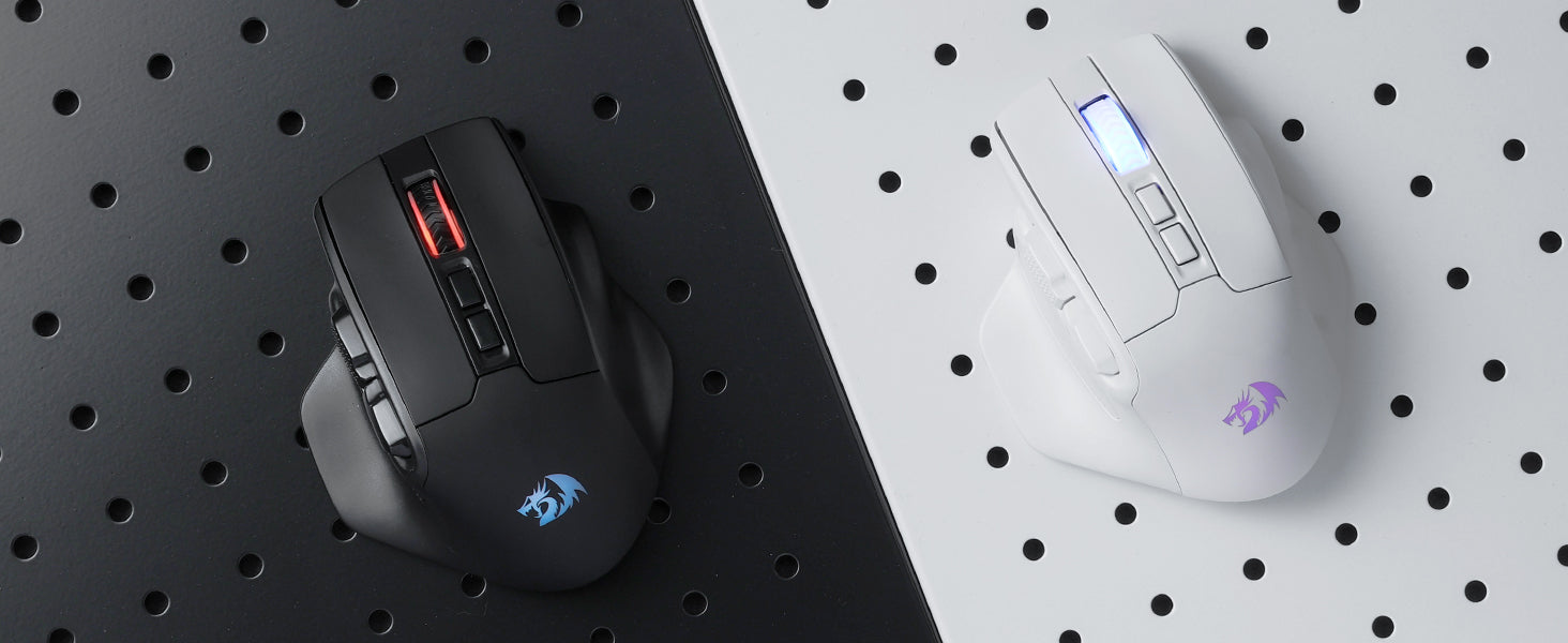 Redragon M806 Wireless Gaming Mouse, 7 Programmable Buttons Wired RGB Gamer Mouse w/ 3-Mode Connection, BT & 2.4G Wireless