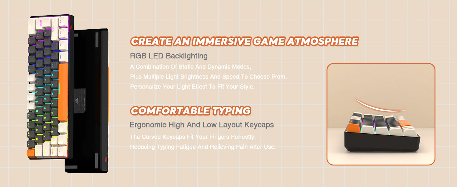 MAMBASNAKE x ZIYOU LANG T60PRO 60% Mechanical Keyboard and Mouse Combo+Coiled USB C Cable